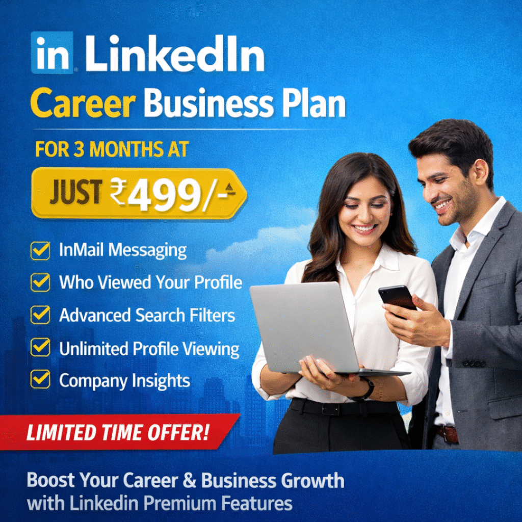 Get LinkedIn Career Business Plan for 3 Months at Just ₹499